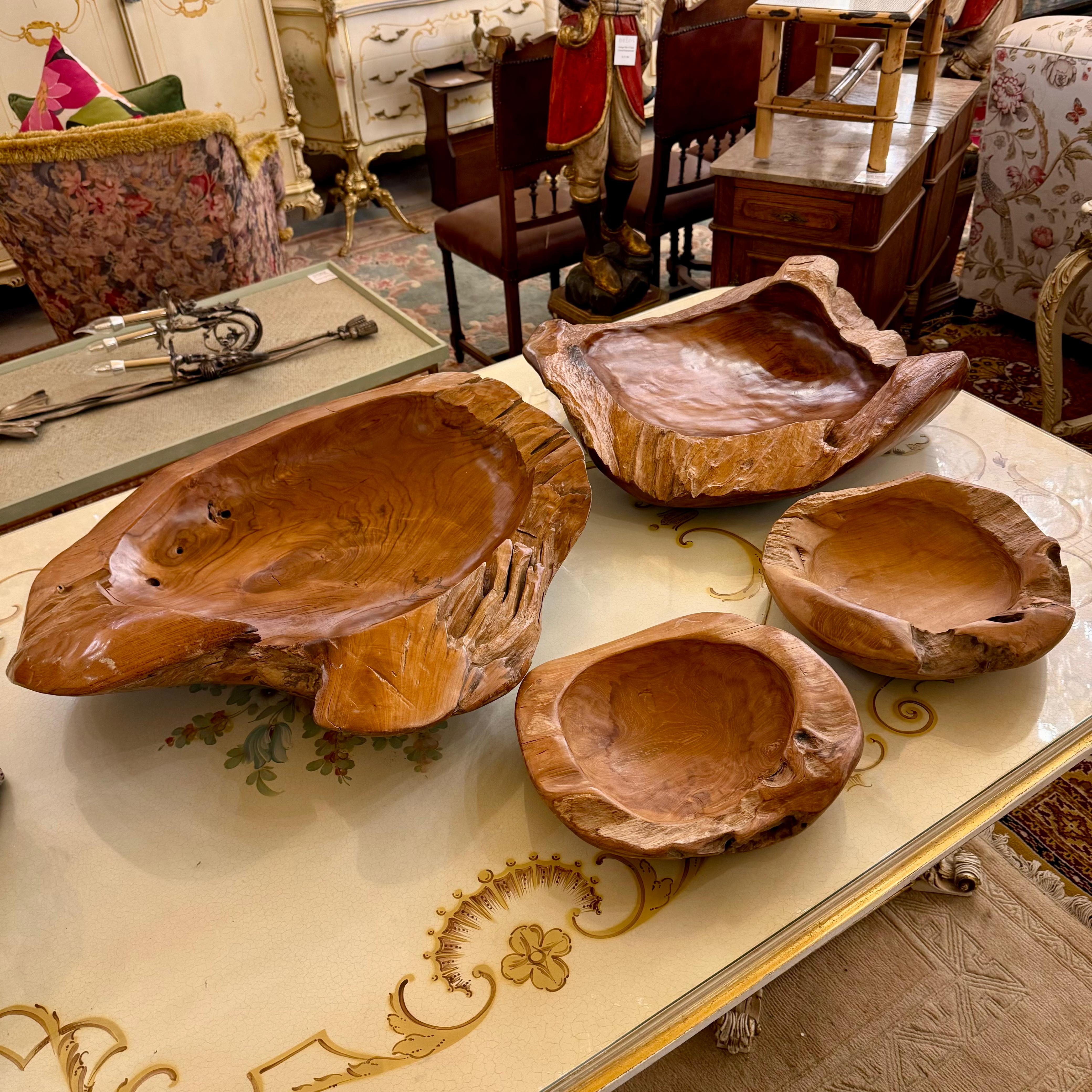 Assortment of Organically Carved Wooden Bowls