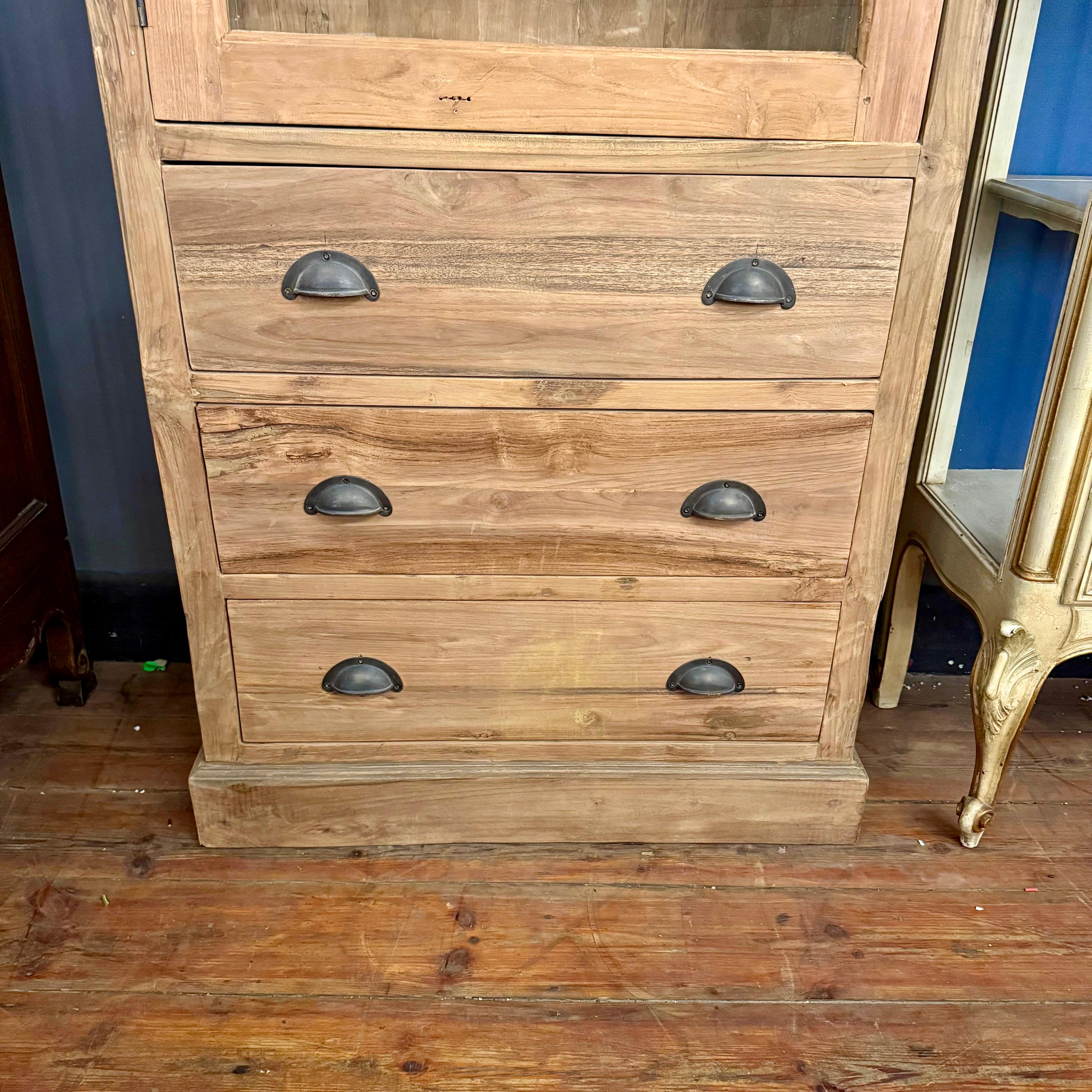 Stunning Reclaimed Teak Display Cabinet
