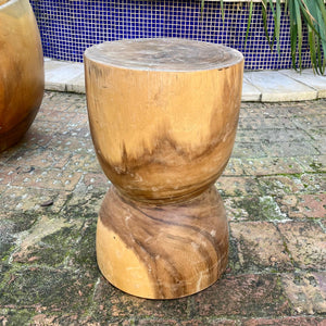 Carved Wooden Tub Chairs and Retro Wood Table