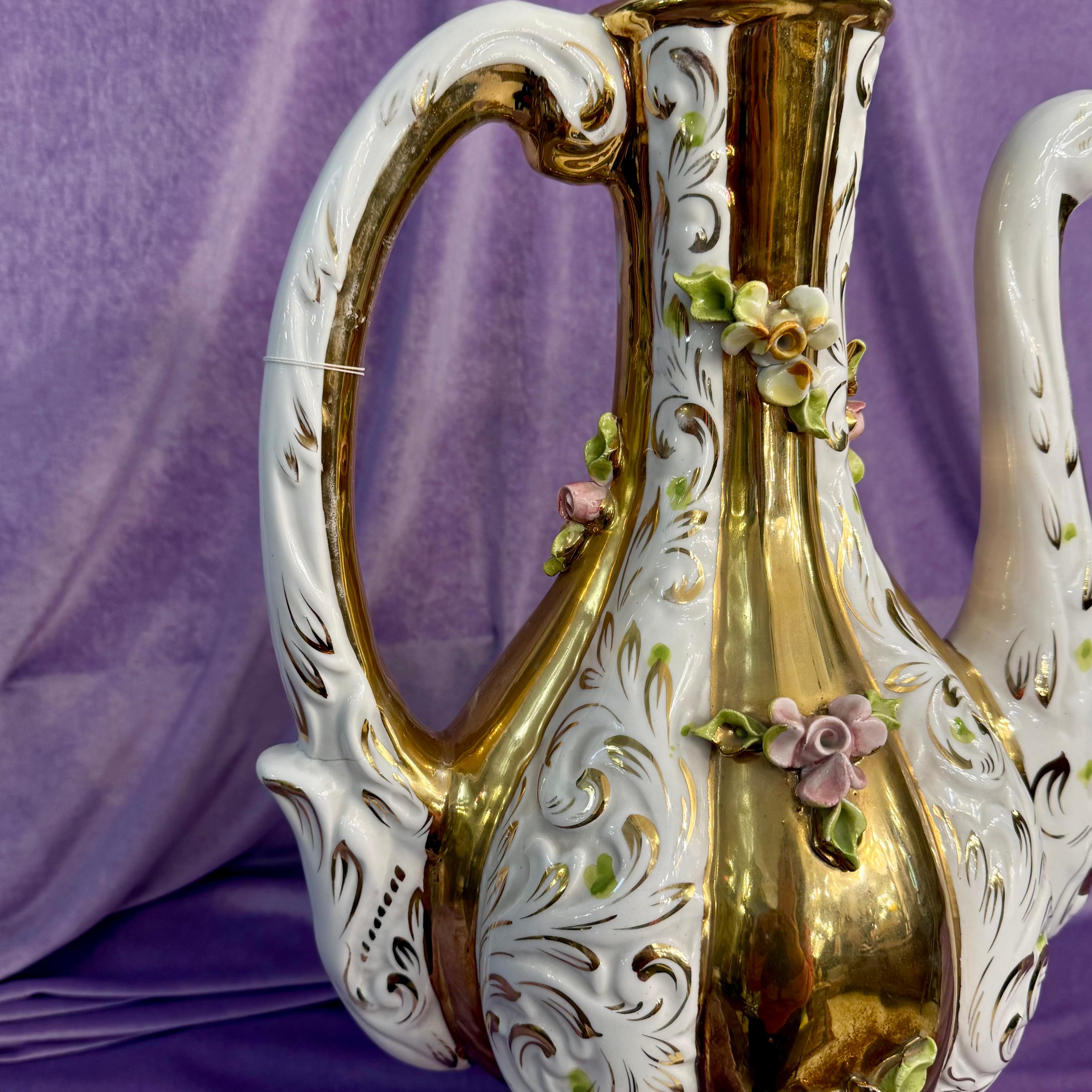 Vintage Italian Painted Ceramic Urn