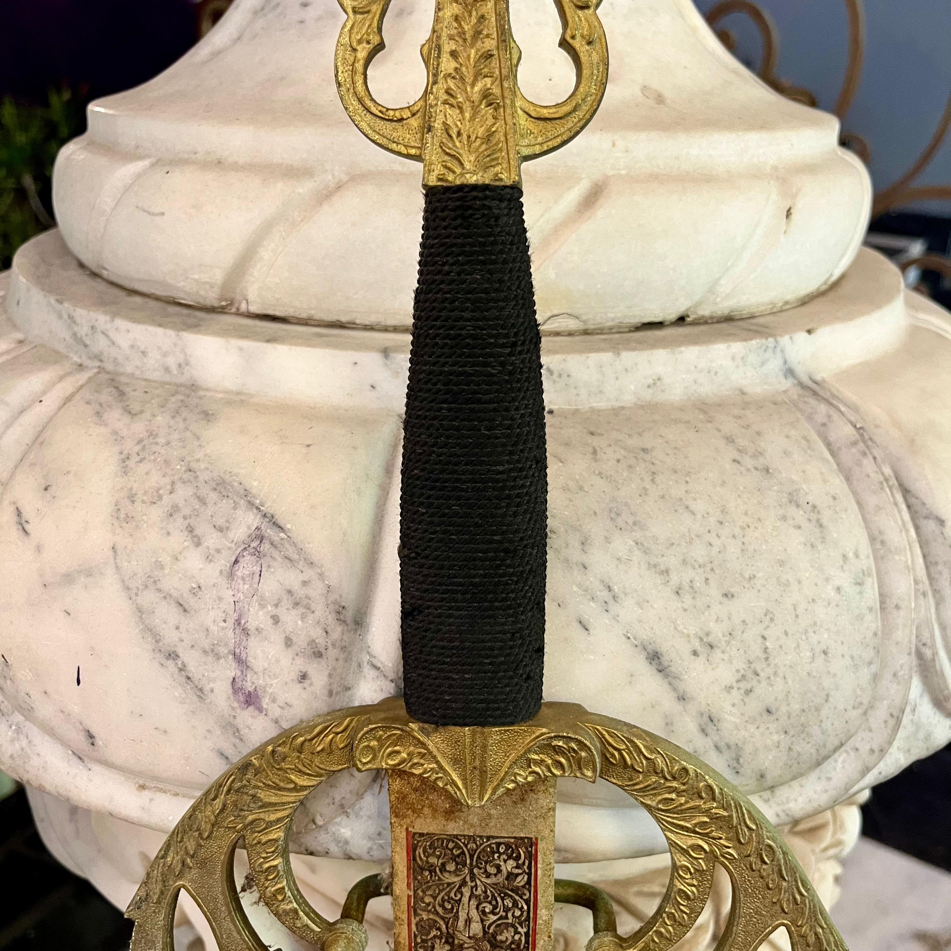 Ornamental Hanging Sword with Gilt Accents