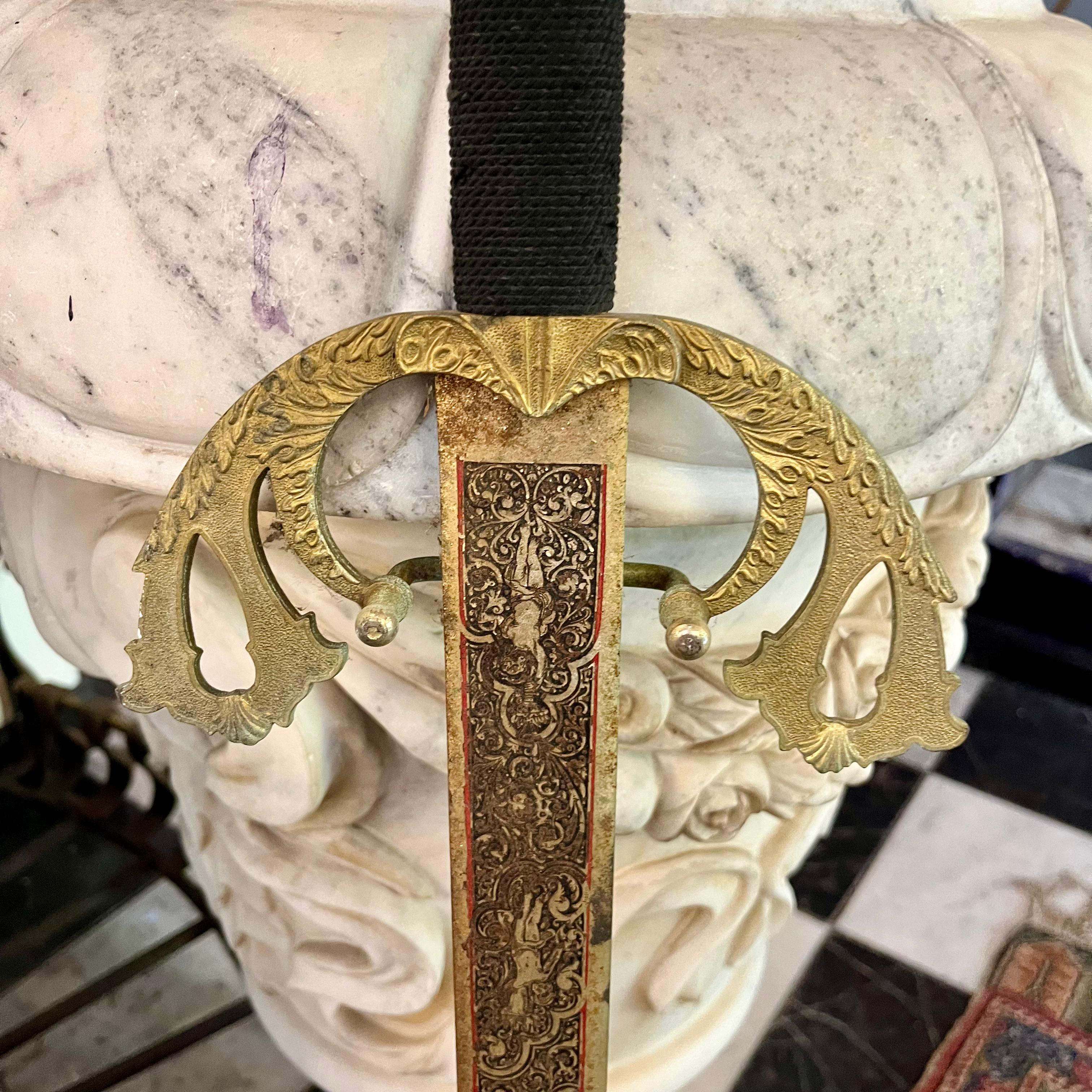 Ornamental Hanging Sword with Gilt Accents
