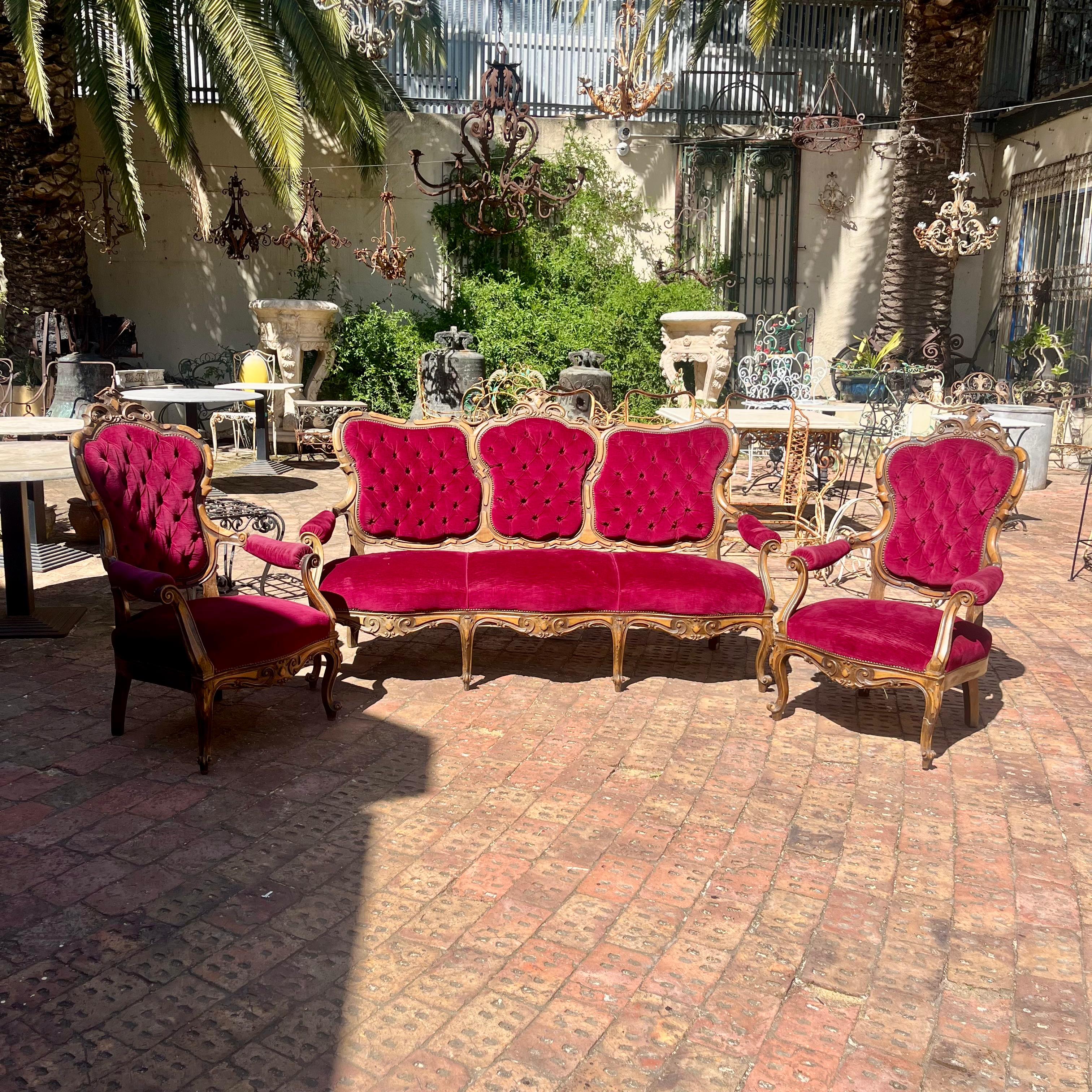 Antique Oak French Salon set