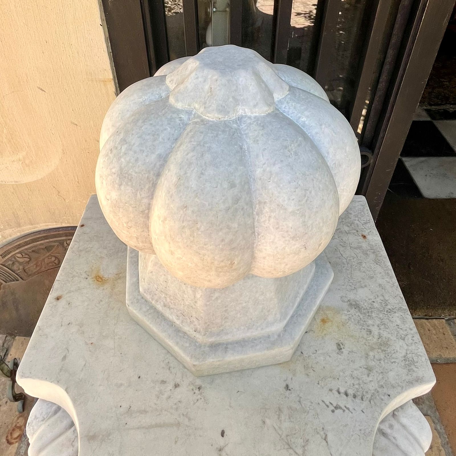 Pair of Carved Marble Finials