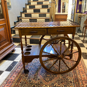 Unique Vintage Drinks Trolley with Intricate Detail - SOLD