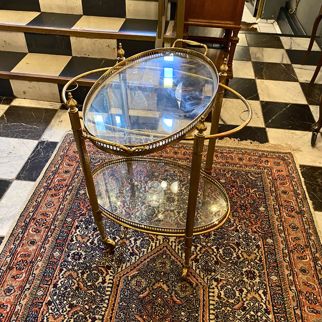 Vintage Brass Drinks Trolley - SOLD