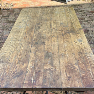 Rustic Wood and Wrought Iron Dining &amp; Coffee Tables, European, Late 20th Century