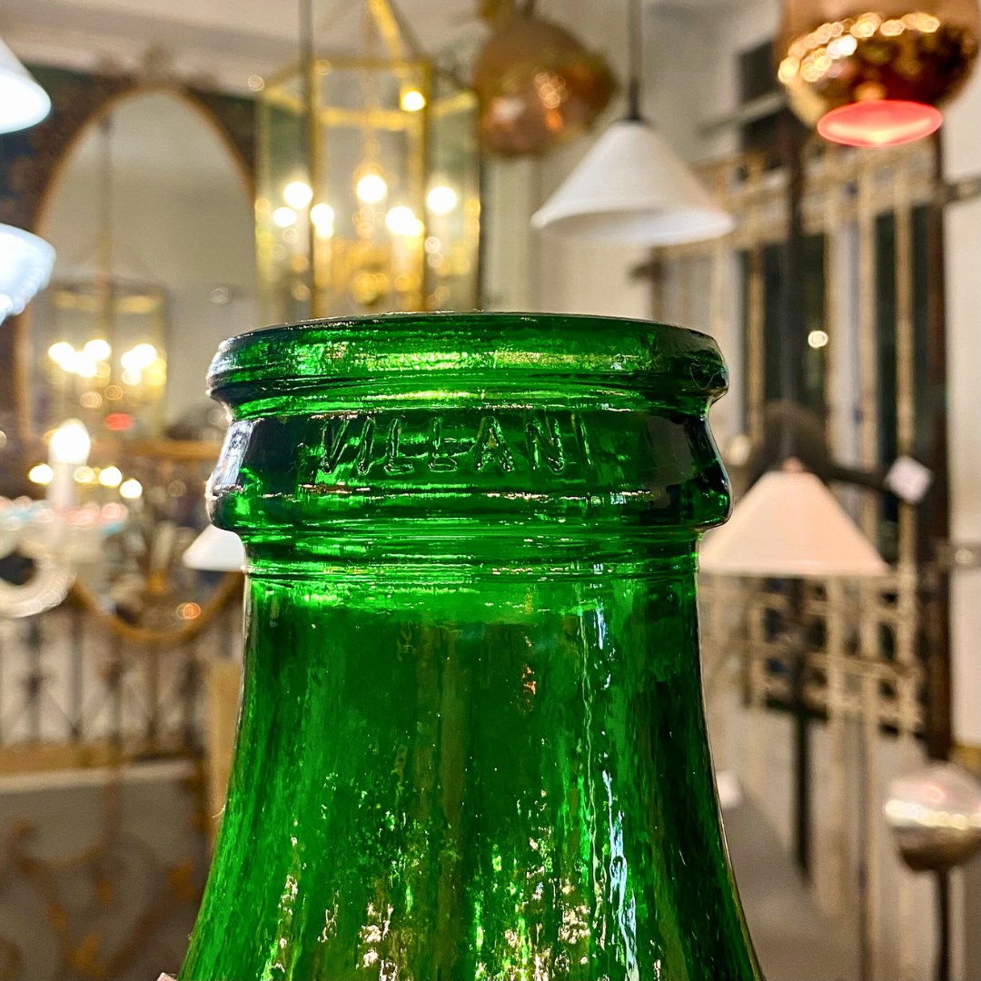 Vintage Green Demijohn Bottle