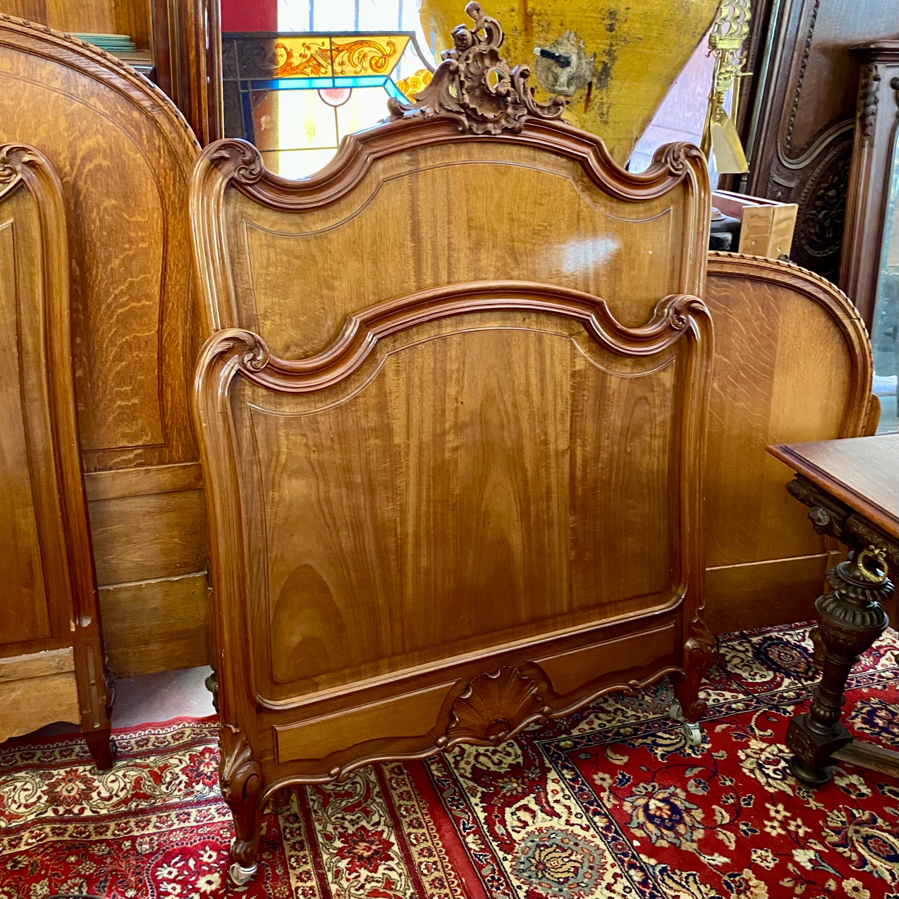 Pair of Antique Oak French Single Bed Frames