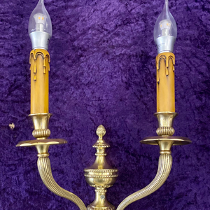 A Pair of Antique Brass Wall Sconces - SOLD