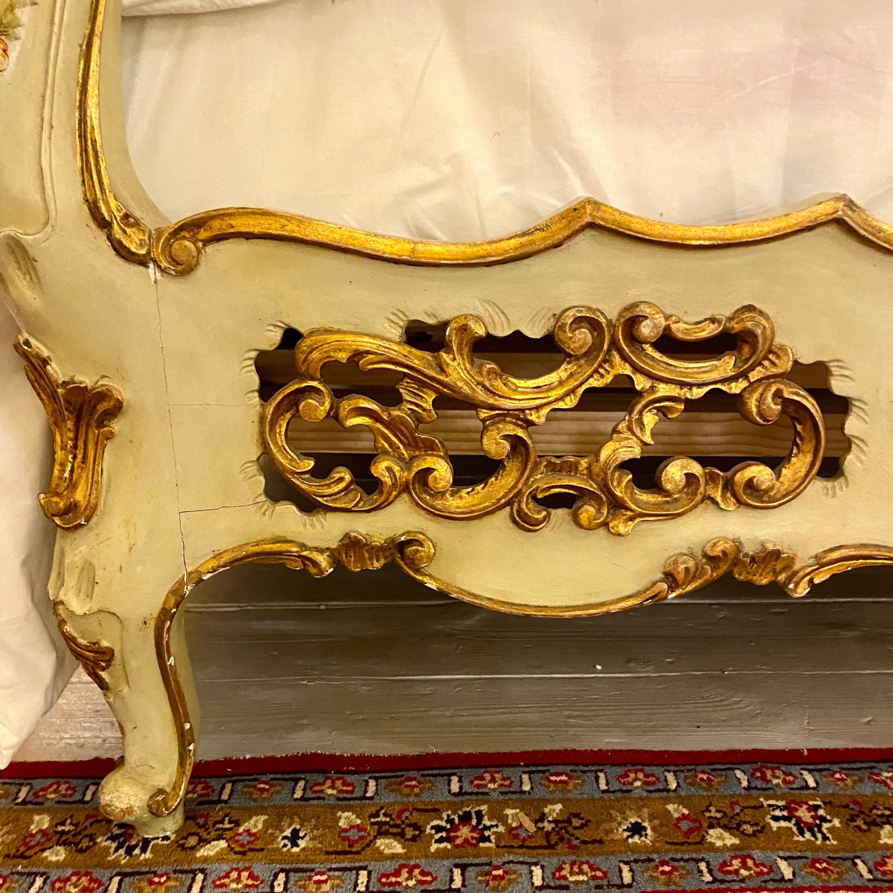 Vintage Hand Painted Italian Bed Frame - SOLD