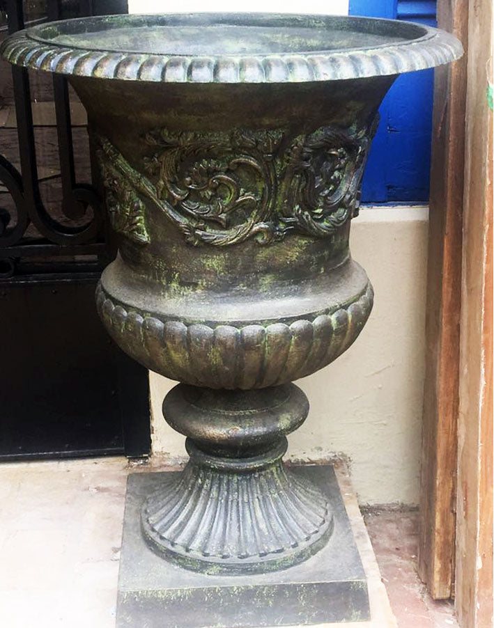 French Scroll Cast Iron Urn - SOLD