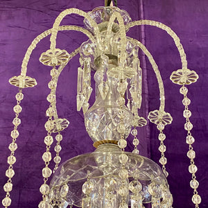 Very Rare 1930's Bohemian Czeckoslovakian Glass and Crystal Chandelier with Original Crystals