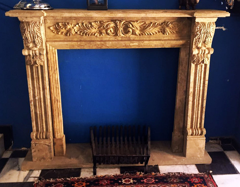 French Style Blue Stone Fire Surround - SOLD