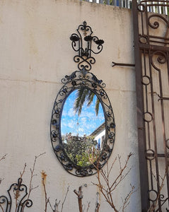 Wrought Iron Mirror with Aged Mirror - SOLD