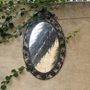 Wrought Iron Mirror with Aged Mirror - SOLD