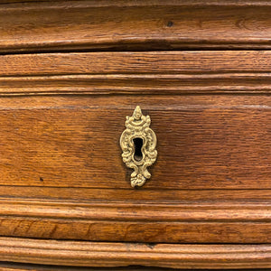 Antique Oak Writing Bureau with Brass Handles