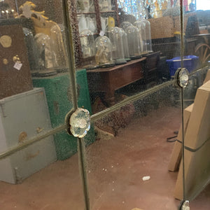 Aged Panelled Mirror with Rosettes