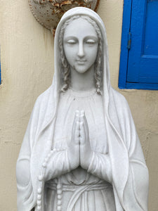 White Marble Mother Mary Statue