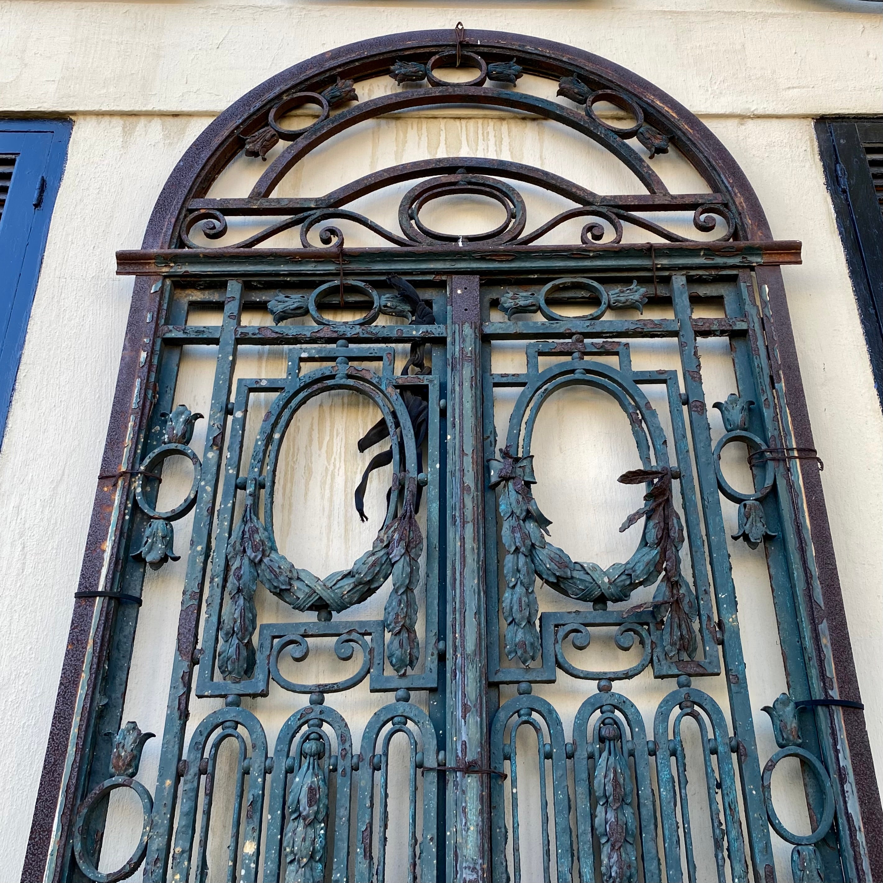 Art Nouveau Arched Forged Steel Gate