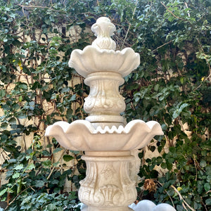 Three Tier White Marble Fountain