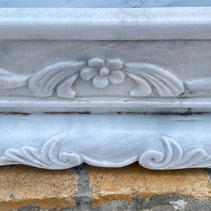 Beautifully Hand Carved White Marble Basin/Planter