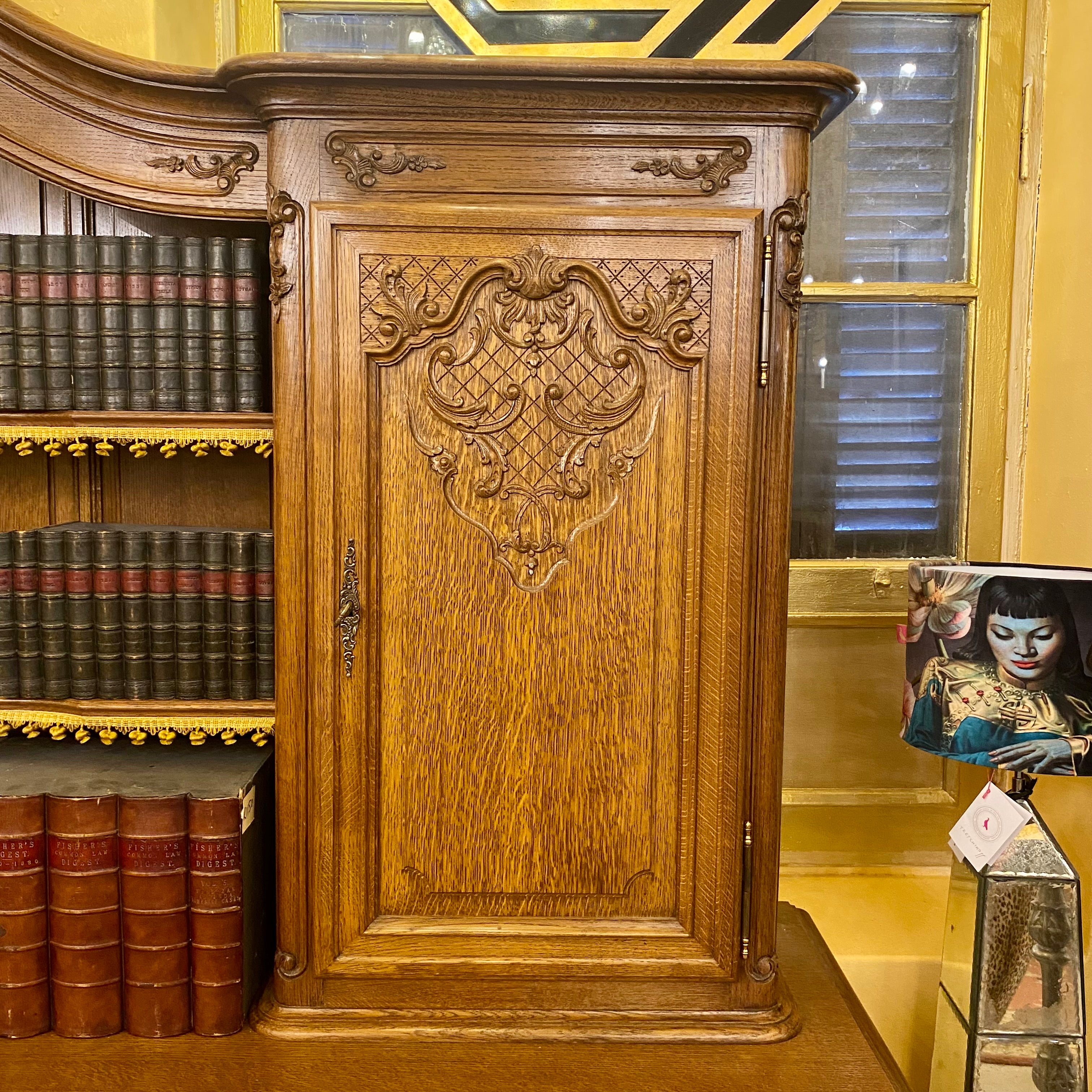 Antique French Oak Display Bookcase