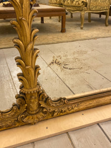 Antique French Trumeau Mirror with Gilt Details