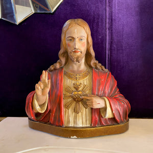 Antique Sacred Heart Jesus Bust