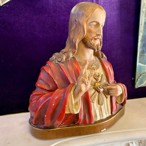 Antique Sacred Heart Jesus Bust