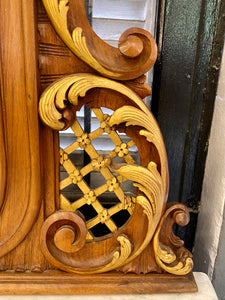 Art Nouveau Walnut Mirror & Console Set