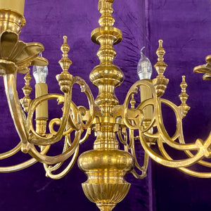 Polished Brass French Chandelier - SOLD