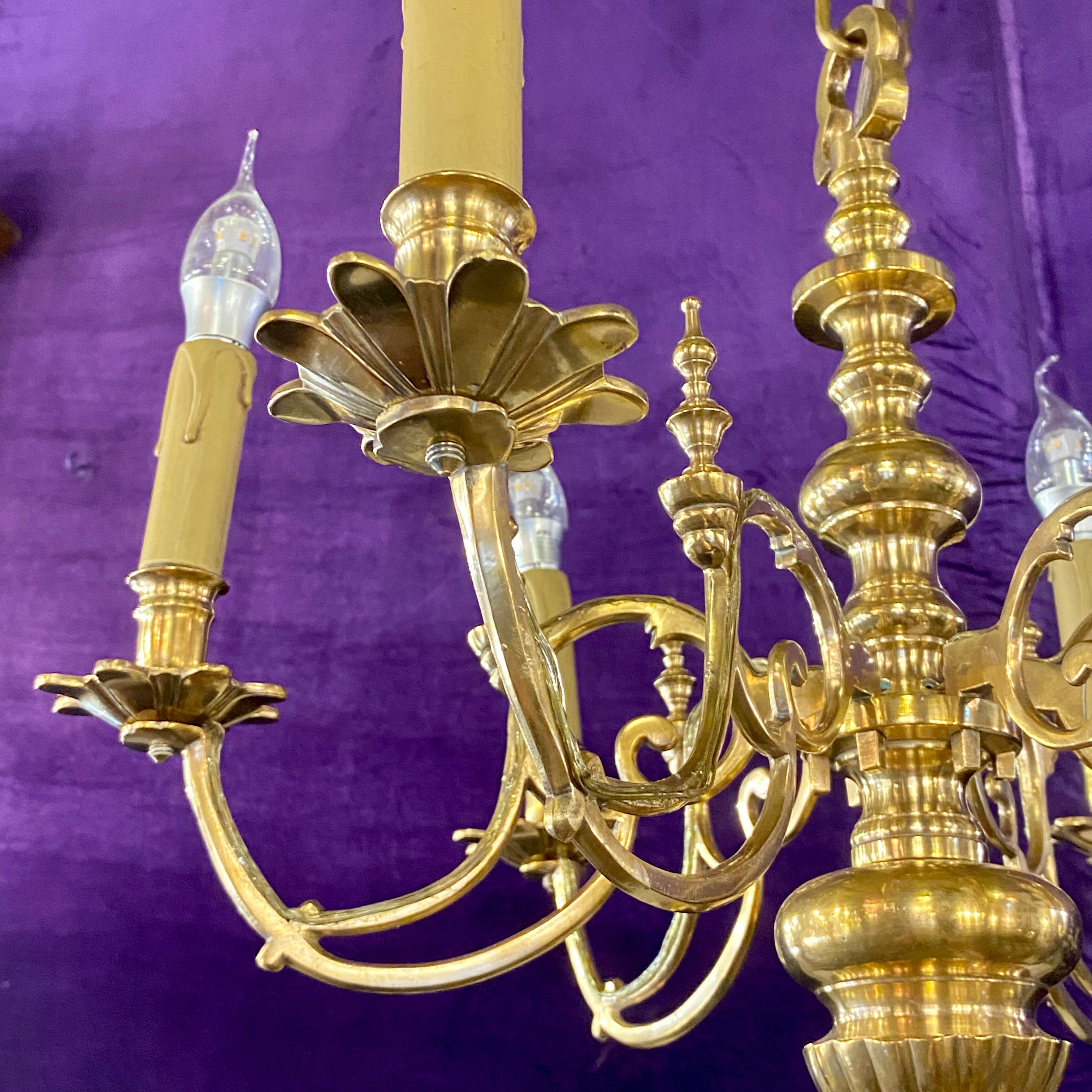 Polished Brass French Chandelier - SOLD