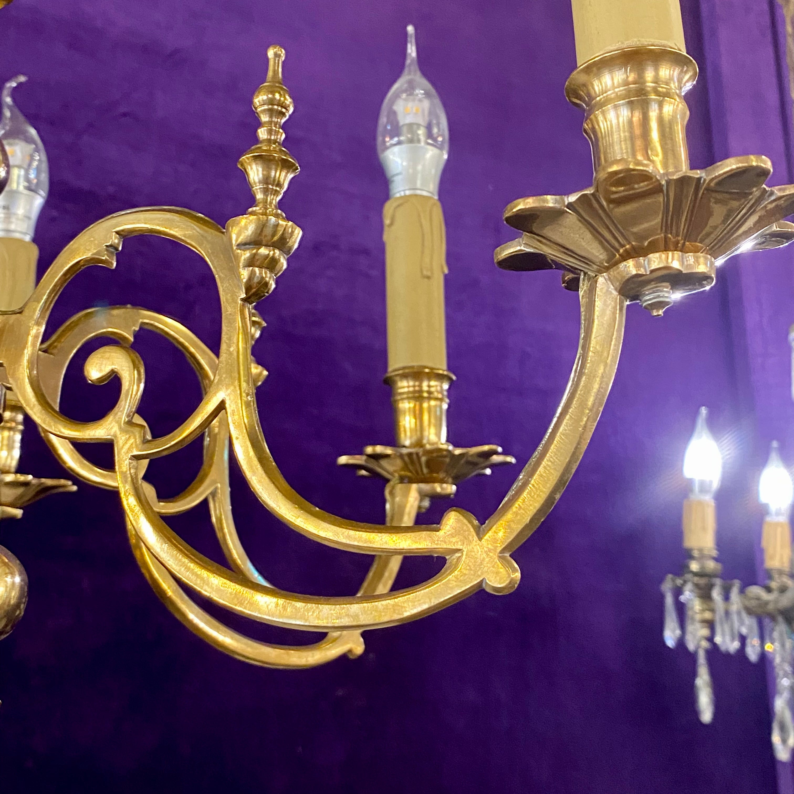 Polished Brass French Chandelier - SOLD