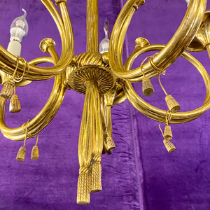 Unusual Brass French Horn Chandelier