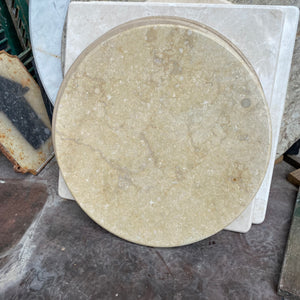 Creme/White Marble Top with Cast Iron Base