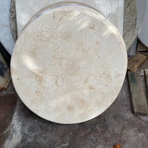 Creme/White Marble Top with Cast Iron Base