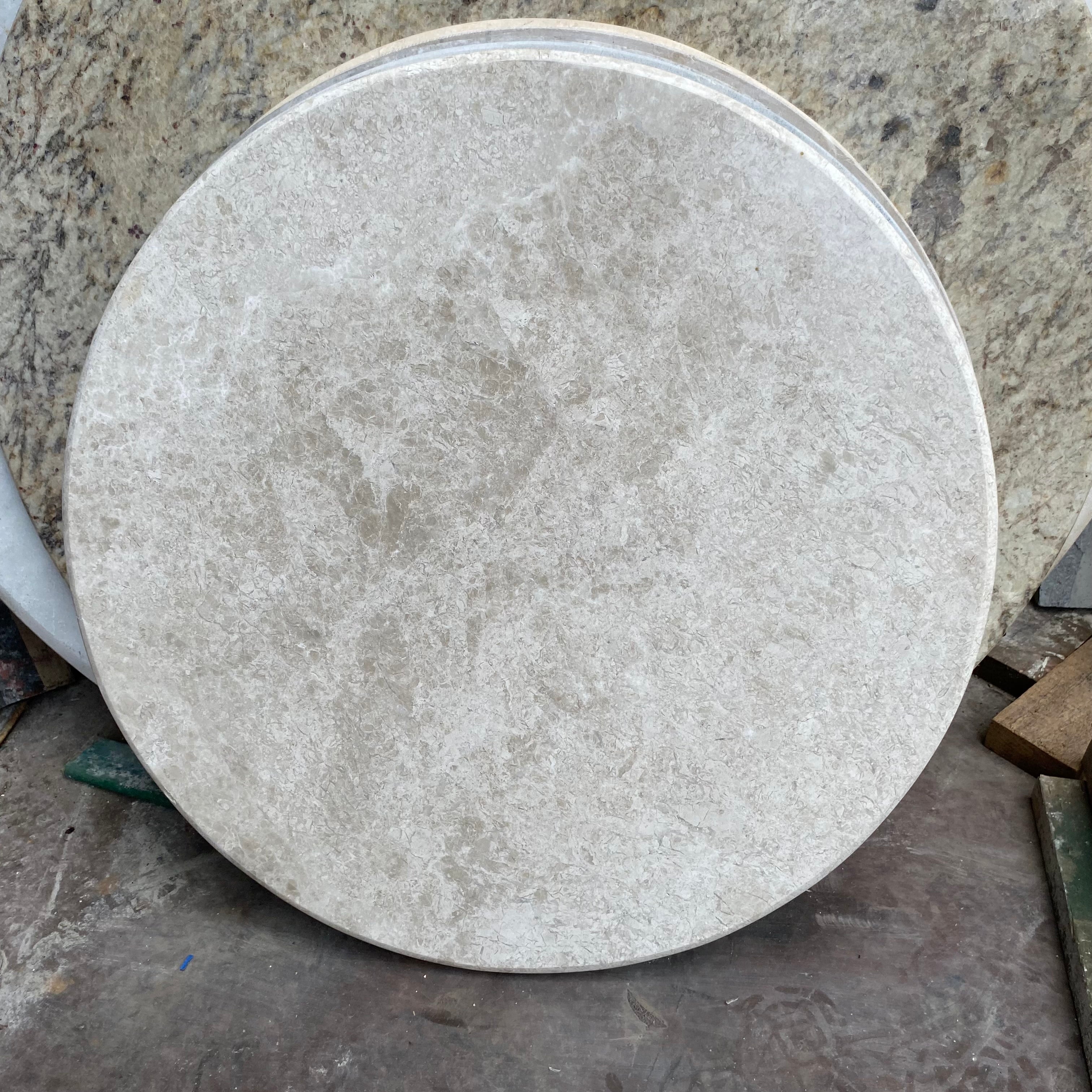 Creme/White Marble Top with Cast Iron Base