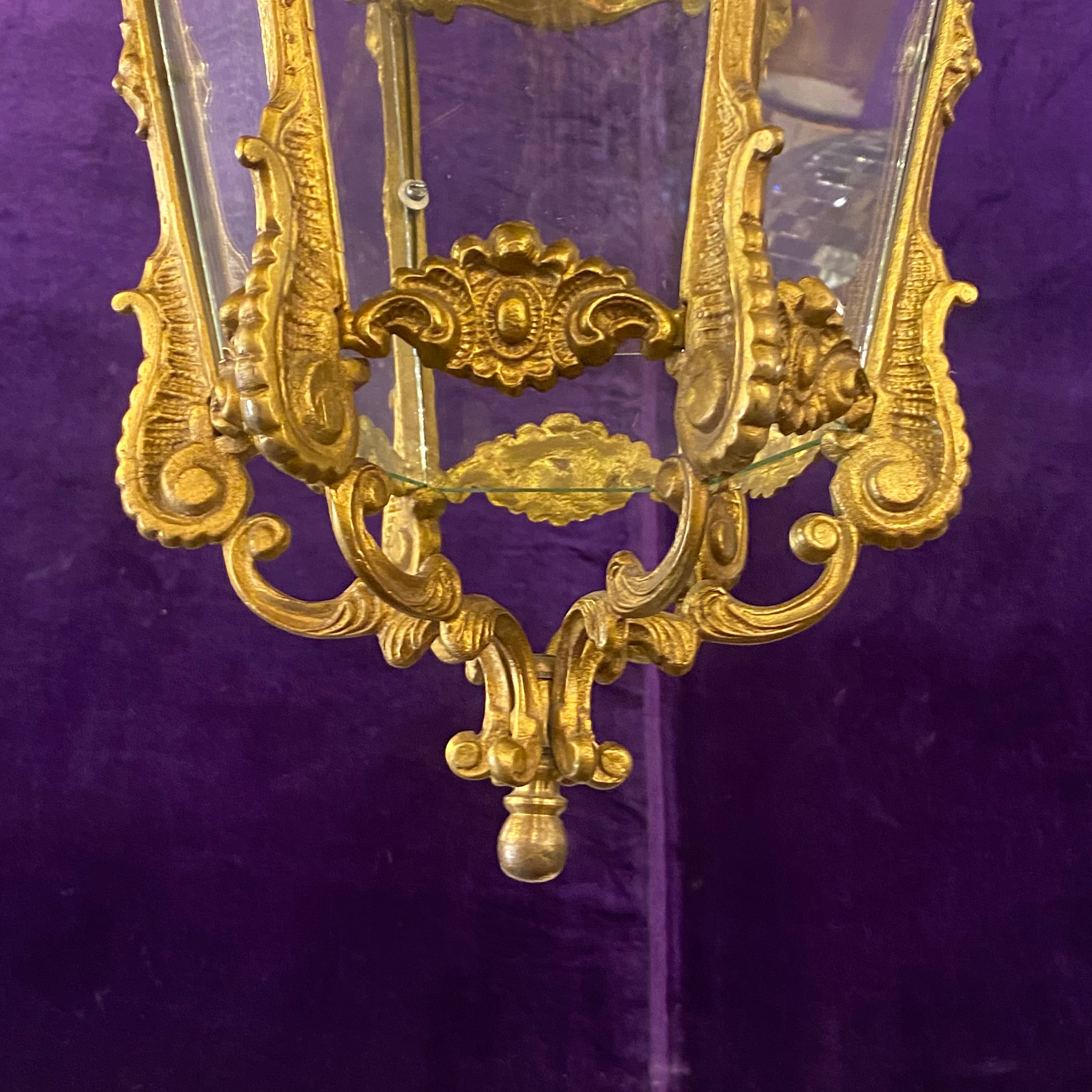 An Antique Gilt Metal Lantern