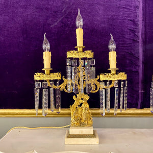 Magnificent Pair of Gilt Metal and Marble Candelabra - SOLD