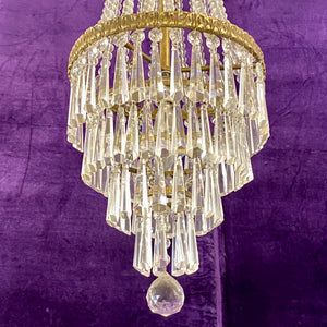 Crystal and Brass Neoclassical with Waterfall Crystals