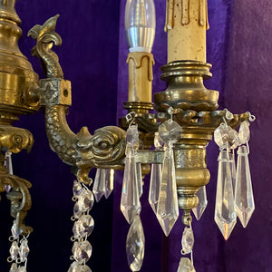 Antique French Chandelier with Fish Details