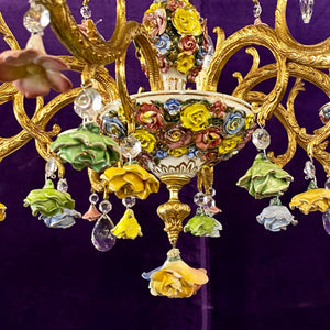 A Delicate and Ornate Capodimonte Chandelier - SOLD