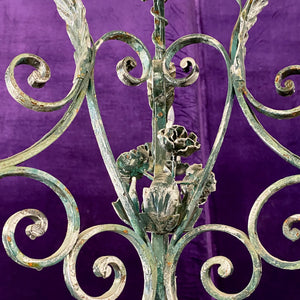 Hand Painted Wrought Iron Chandelier