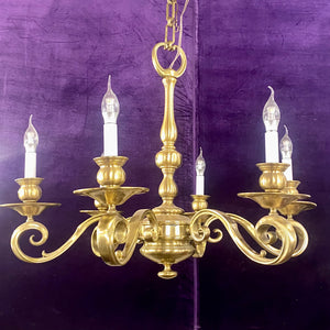 Elegant French Brass Chandelier - SOLD