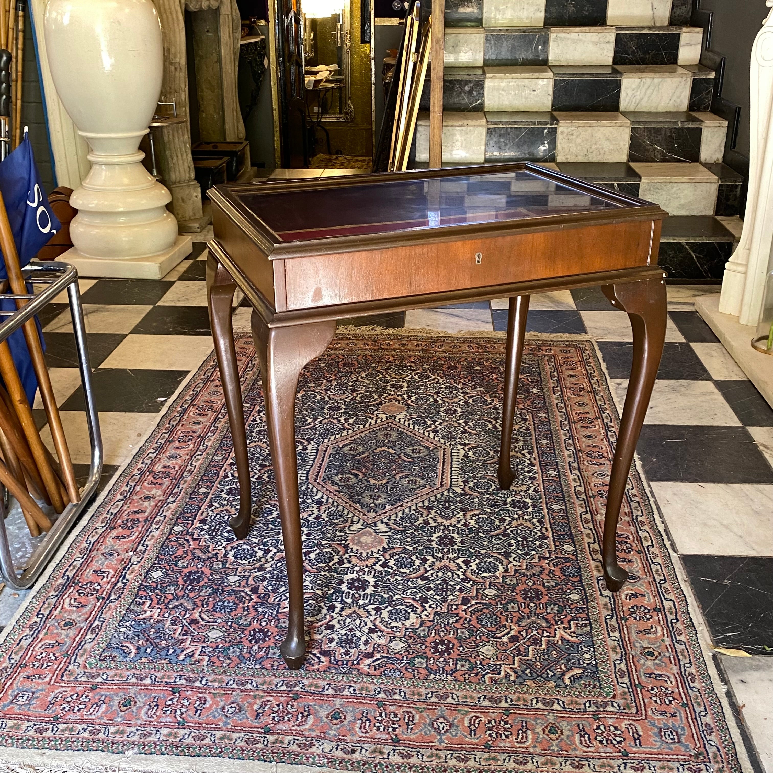 Antique Queen Anne Mahogany Display Cabinet