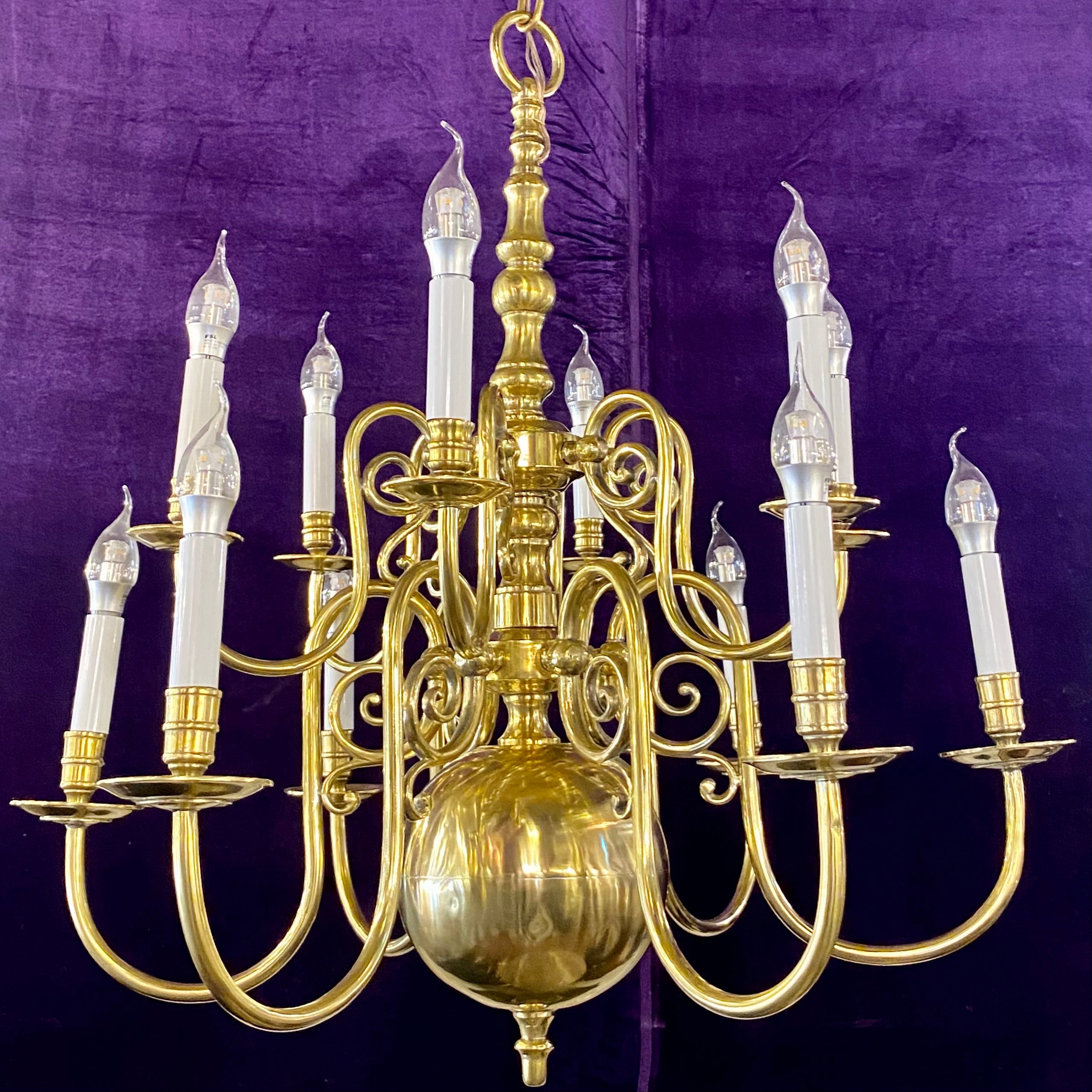 Classic Brass Double Tier Flemish Chandelier