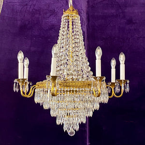 Antique Gilt Metal Neoclassical Chandelier - SOLD