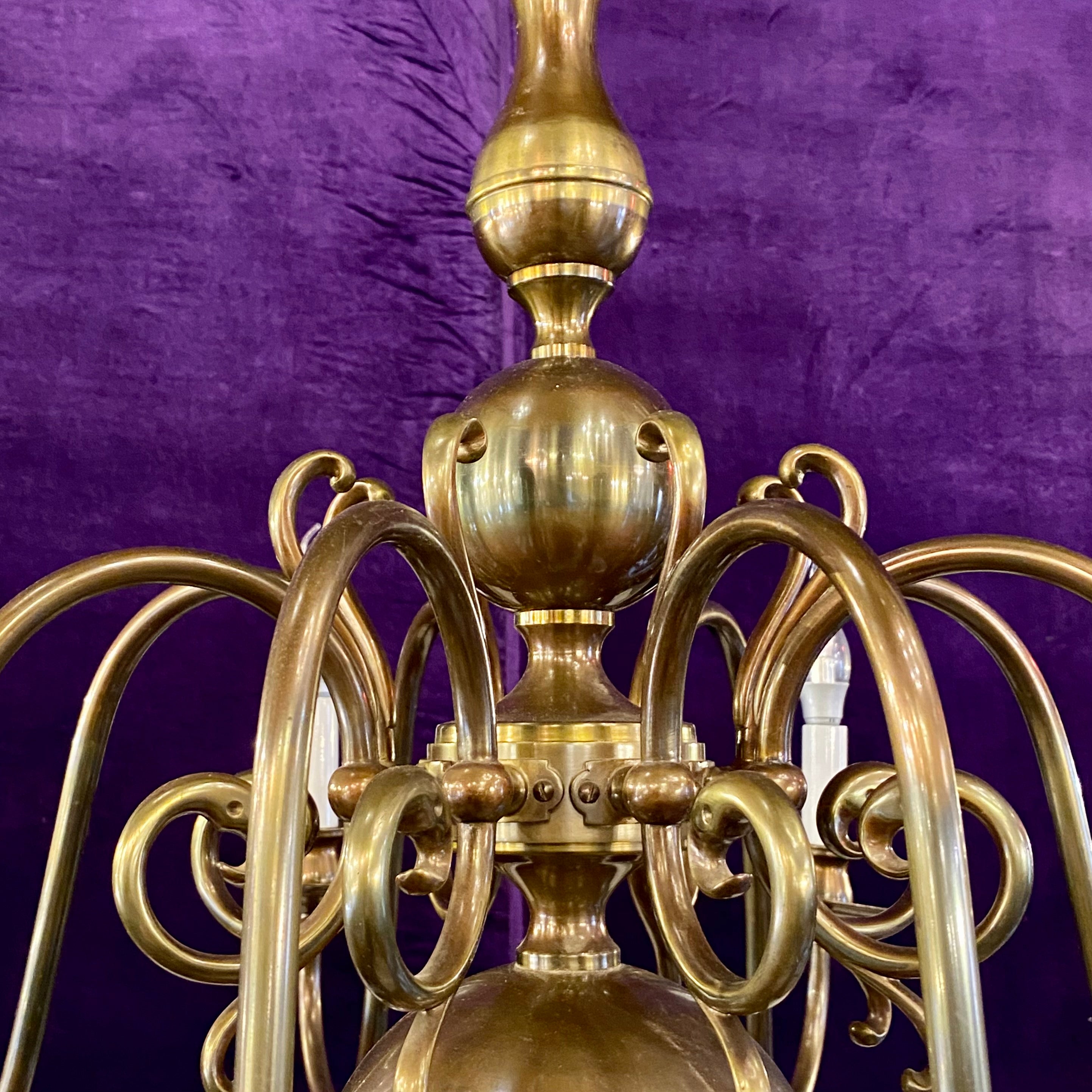 Antique Brass Flemish Chandelier - SOLD