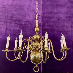 Antique Brass Flemish Chandelier - SOLD